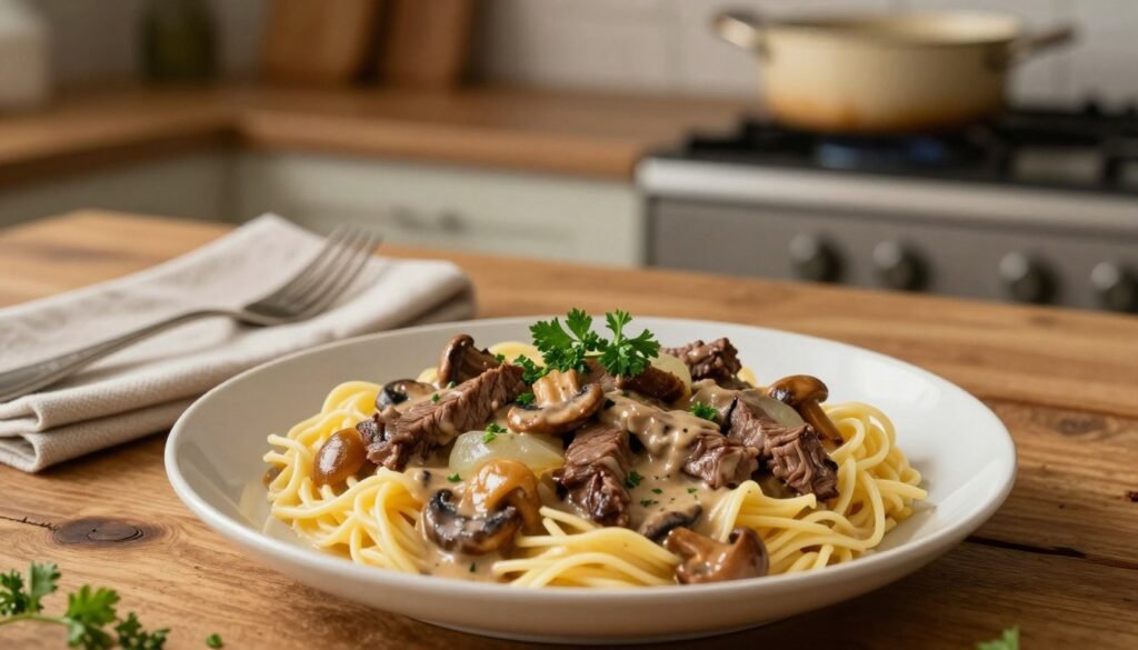 easy beef stroganoff recipe